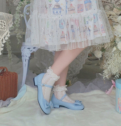 Sosic~Kawaii Lolita Bow Falt Shoes   