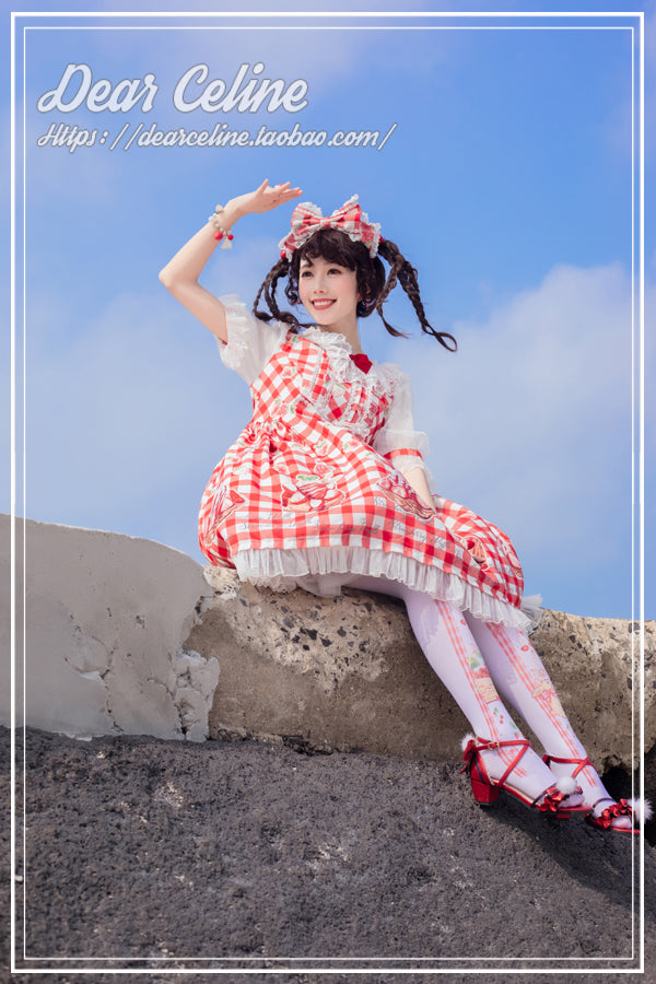 Dear Celine~Strawberry Ice Cream Lolita Bow Headband   