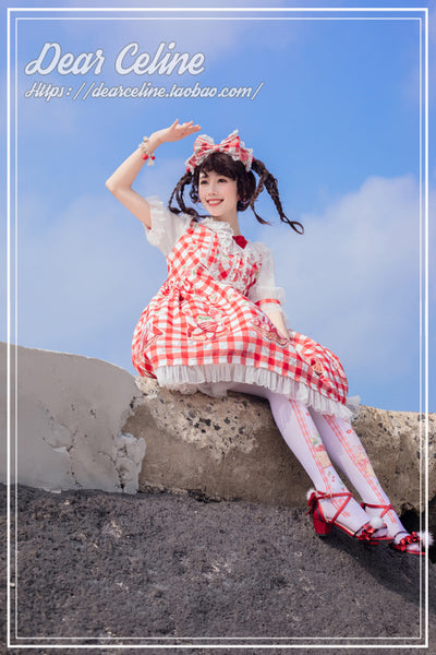 Dear Celine~Strawberry Ice Cream Lolita Bow Headband   