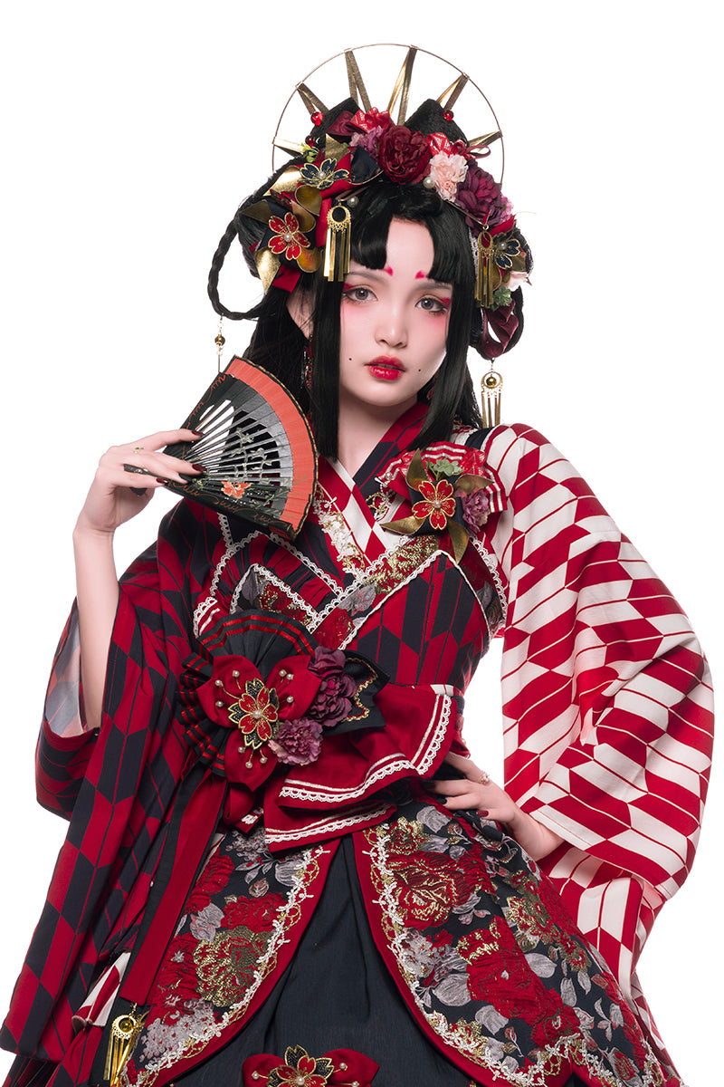 Youruipai - Japanese Wa Lolita Tea Party Red Dress 2370:38025