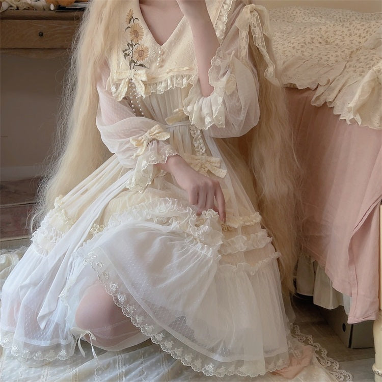 Letters from Unknown Star - Sunflower Diary - Spring Lolita Dress Long Sleeve OP