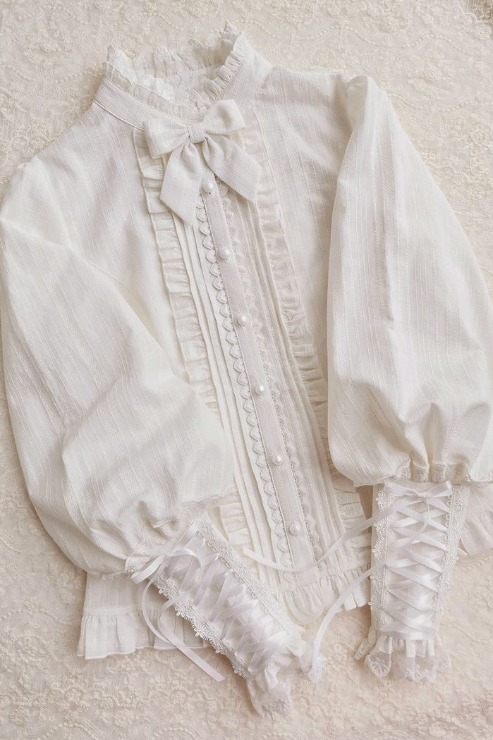 Mutton Sleeves Lace Flounce Lolita Blouse – 42Lolita