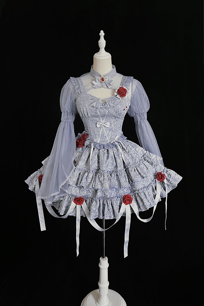 Alice Girl~Gothic Lolita SK Set~Blood Rose Skirt and Corset   