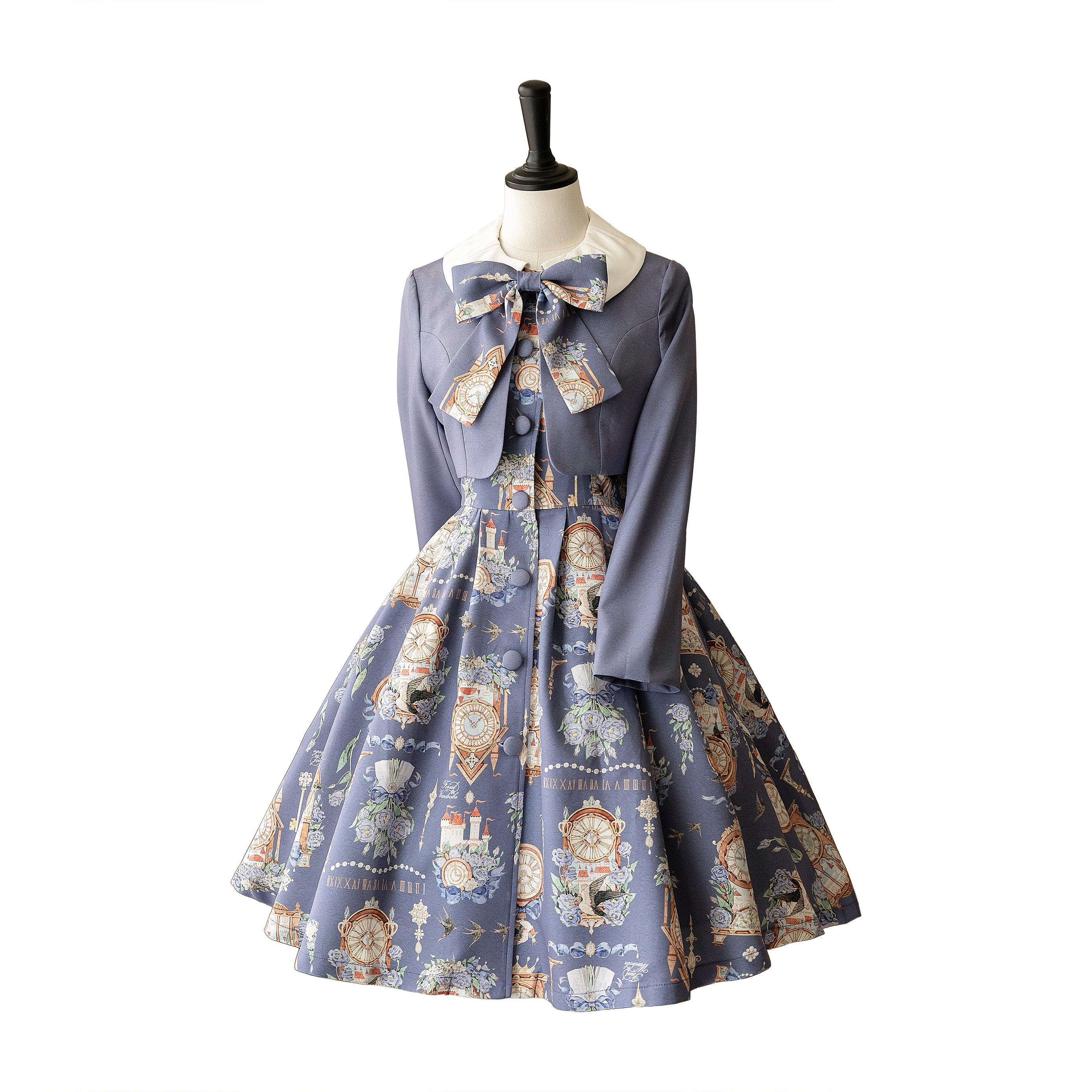 Forest Wardrobe - Classical Lolita Dress and Coat Suit S grayish purple In stock