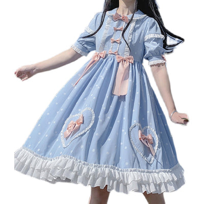 (Buyforme) Yucele~Plus Size Casual Lolita Princess Style OP Dress L blue 