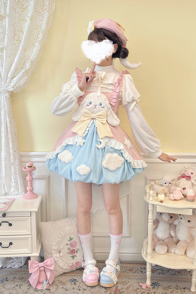(Buy for me)Alice girl~Sweet Lolita Puff Sleeve Winter Blouse   