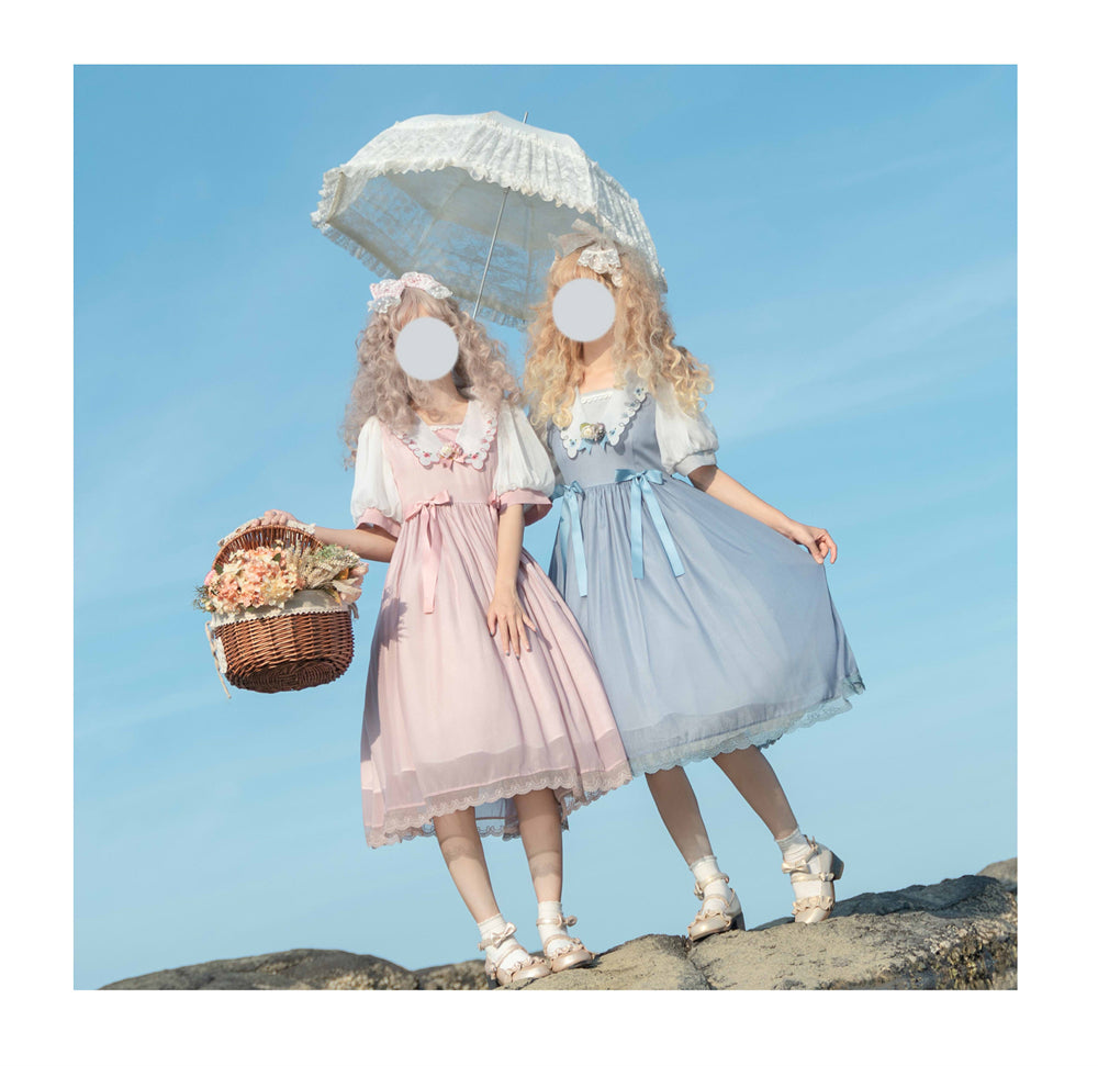 EESSILY~Afternoon Courtryard~Kawaii Lolita Summer Embroidery OP 8320:130890