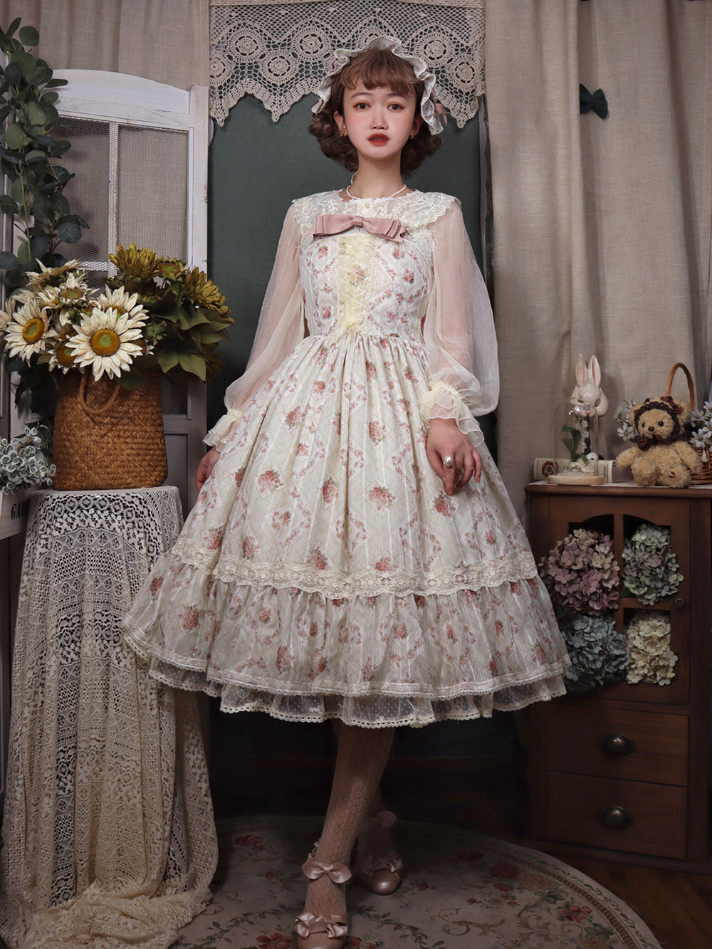 Miss Point - Woody Rose - Elegant Floral Lolita JSK