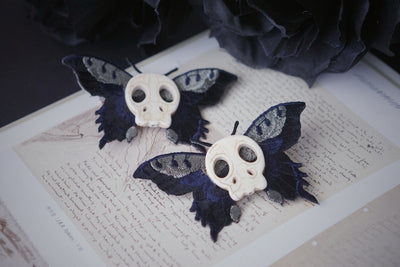 Strange Sugar - Gothic Headdress, Hallowen Skull Bat Hairclip No.5