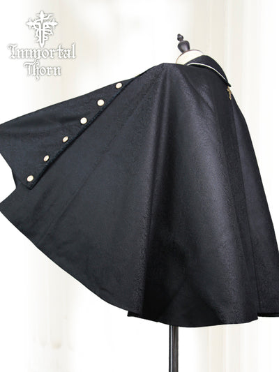 Immortal Thorn~Forever Black Feather~Retro Ouji Lolita Cape   