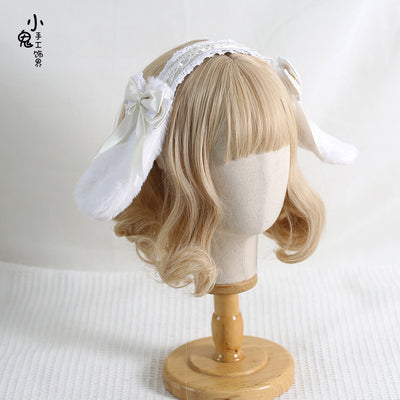 Xiaogui~Sweet Lolita Rabbit Ear KC Headband milk white  