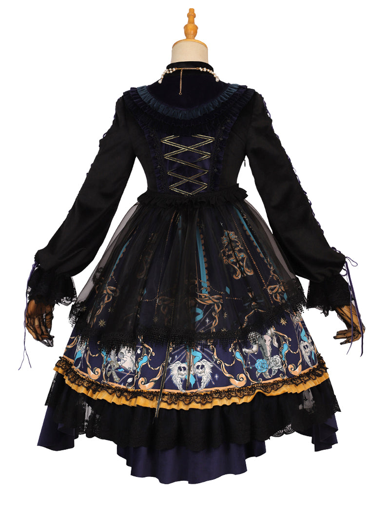 YingLuoFu - God Redemption - Retro Gothic OP, Printed Dress