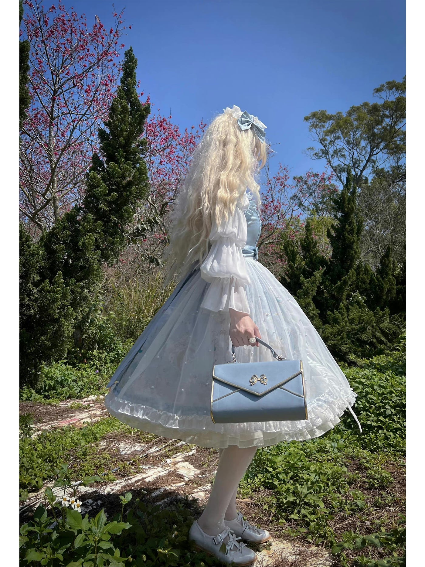 BerryQ~Vintage Lolita Cla~Fashionable Lolita Handbags Multicolors grayish blue  