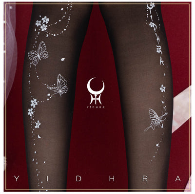 Yidhra - Butterfly Flowers - Summer 20D Velvet Lolita Tights