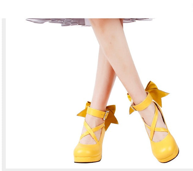 Angelic imprint~Elegant Lolita Shoes Princess Bowknot Lolita Heels Shoes   