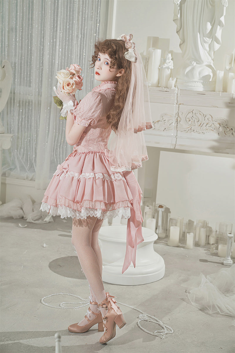 Your Princess - Cross Dream - Sweet Lolita Lace Pink OP Dress