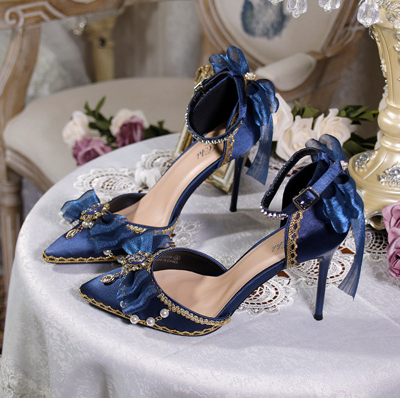 One Night~Flower Wedding Pointed Toe High Heels   