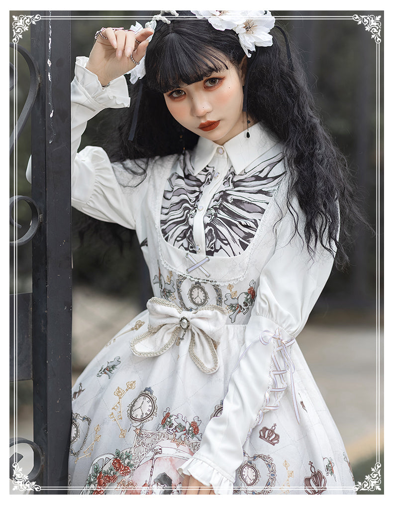 YingLuoFu~Black Fairytale~Gothic Twins Lolita JSK   