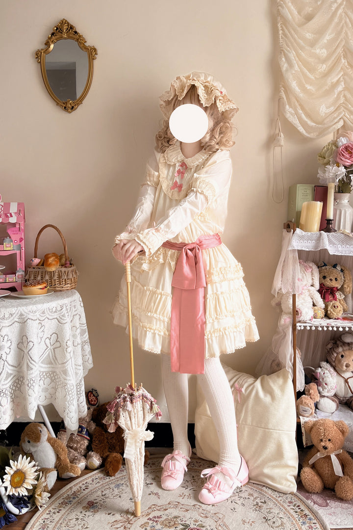 LongMao Lolita~Hollow Embroidered Lace Lolita Parasol Multicolors   