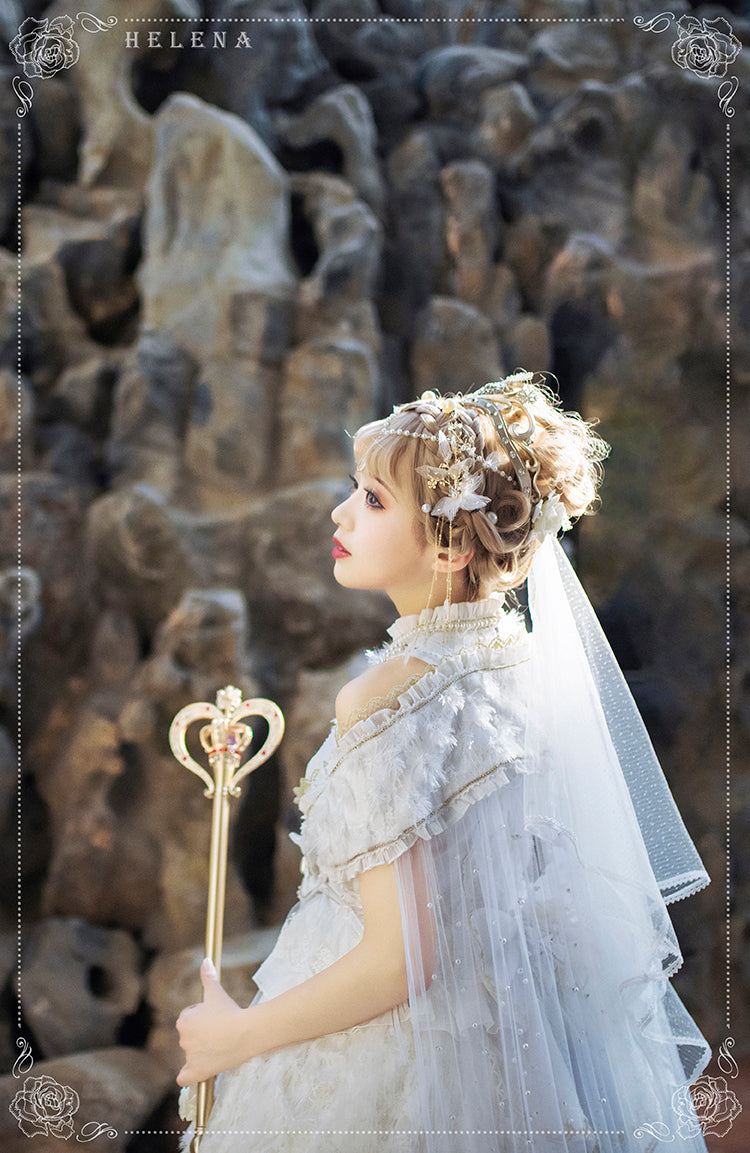 Youpairui - Helena - White and Black Lolita Tea Party JSK Suit