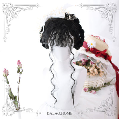 Dalao Home~65cm Wave Lolita Wig Multicolors free siz little witch natural black+wig net 