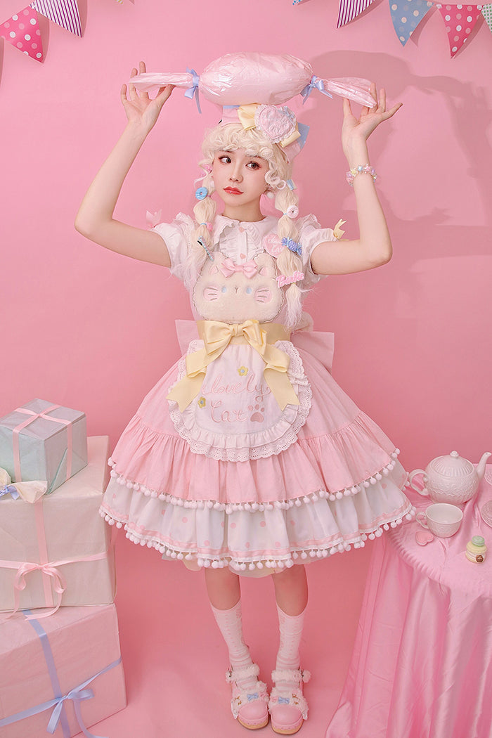 Alice Girl~Kawaii Lolita JSK Dress~Candy Cat Jumper Skirt   