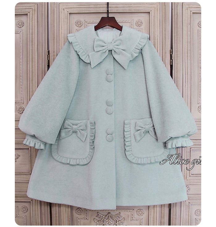 Alice Girl~ Long Wool Lolita Winter Coat XS green 
