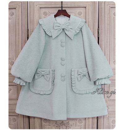 Alice Girl~ Long Wool Lolita Winter Coat XS green 