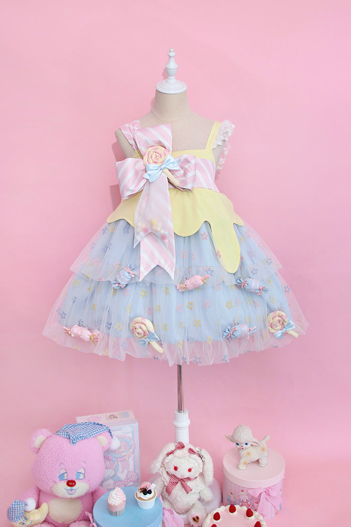 Alice Girl~Rainbow Candy Kawaii Lolita JSK Dress   