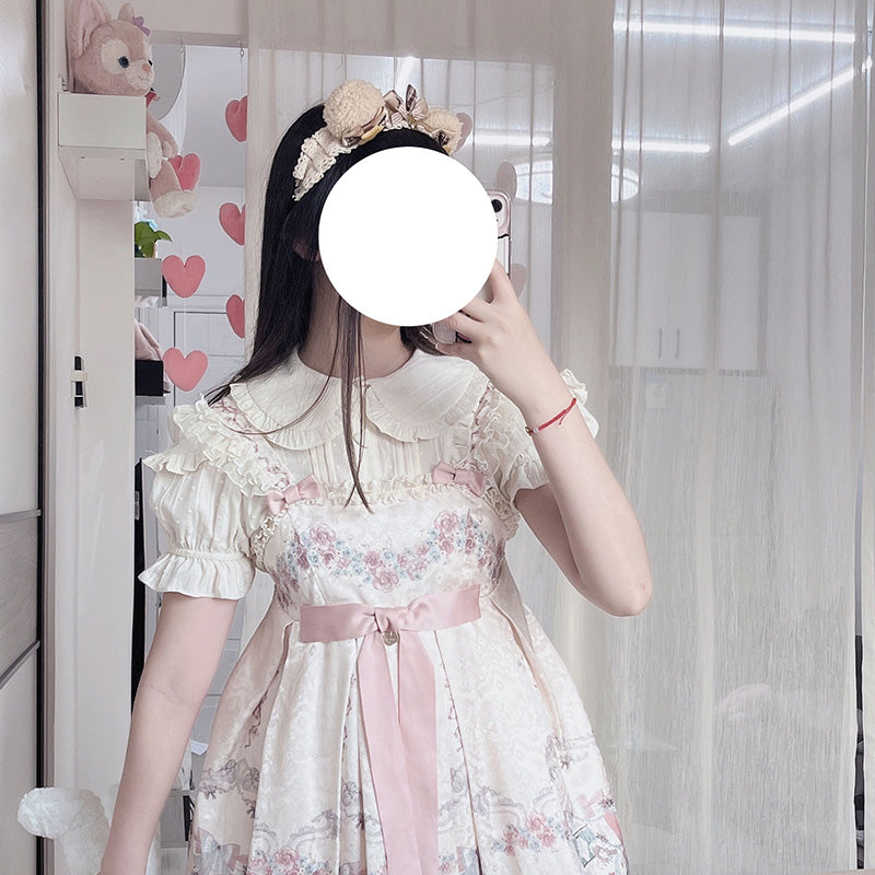 Sakurada Fawn - Plus Size Lolita Shirt Solid Color Short Sleeve Blouse