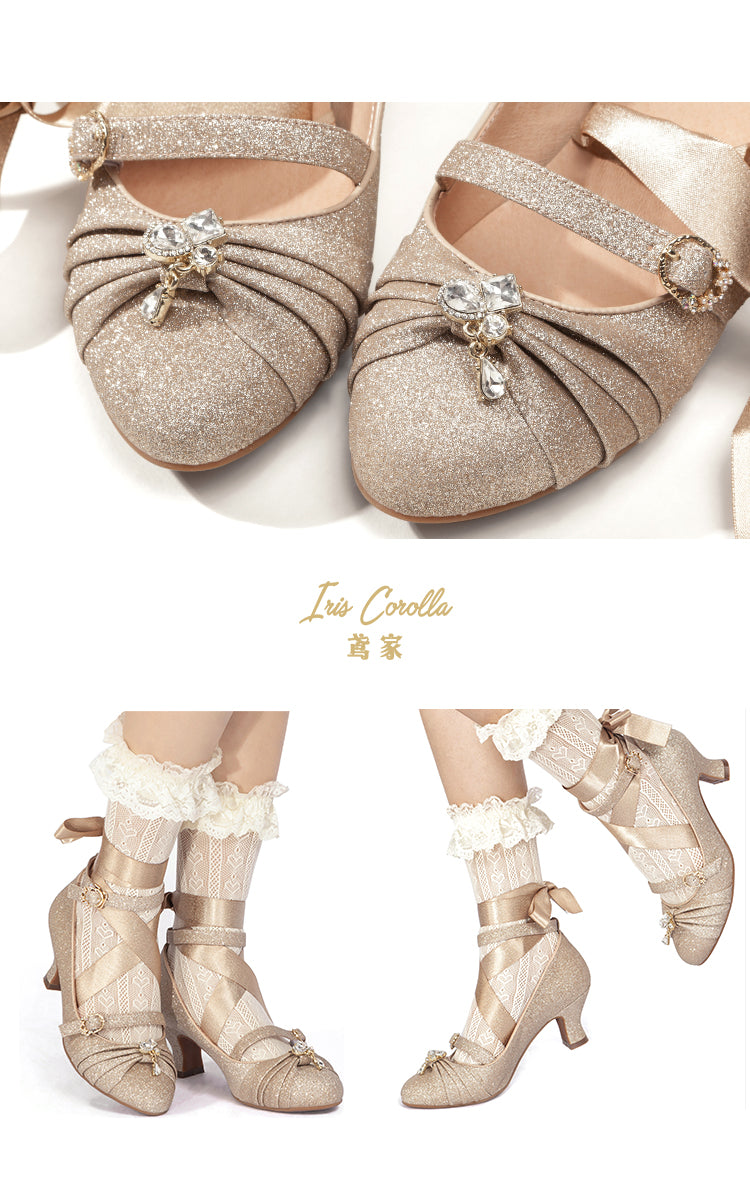 Iris Corolla~Elegant Lolita Lace Up High Heels   