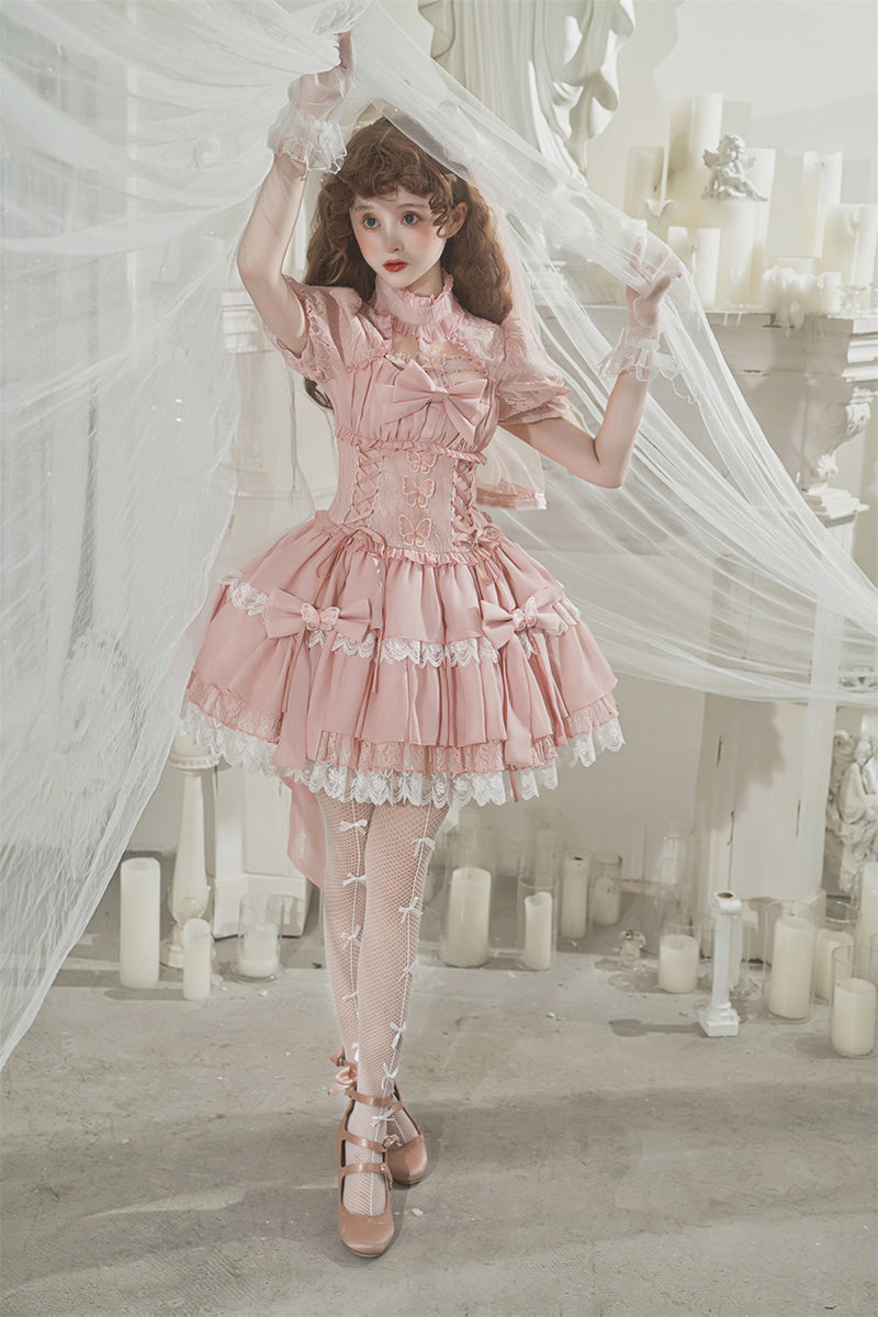 Your Princess - Cross Dream - Sweet Lolita Lace Pink OP Dress