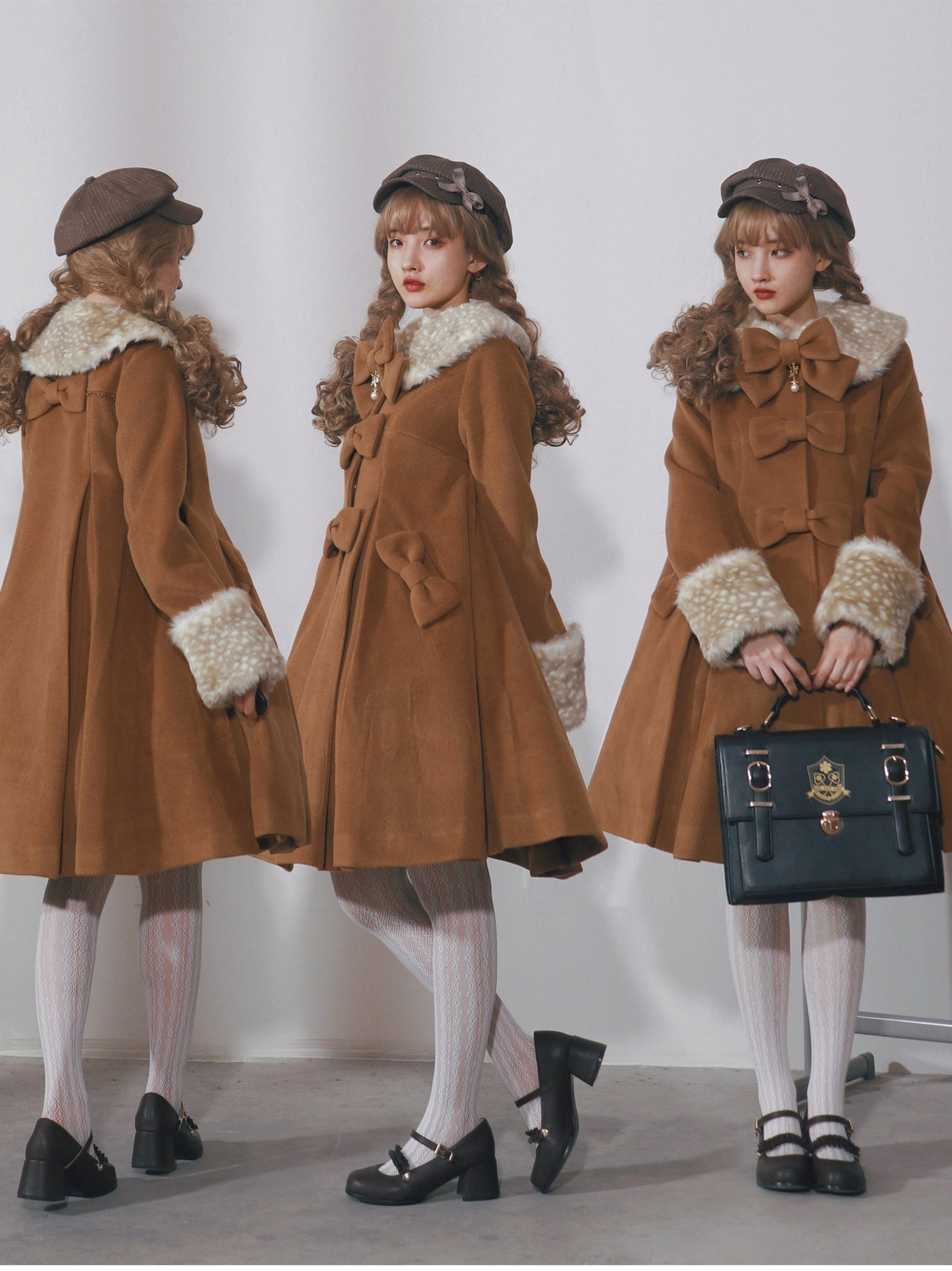 (Buyforme)Unideer~Casual Lolita Winter Wool Down Coat Multicolors S coffee 