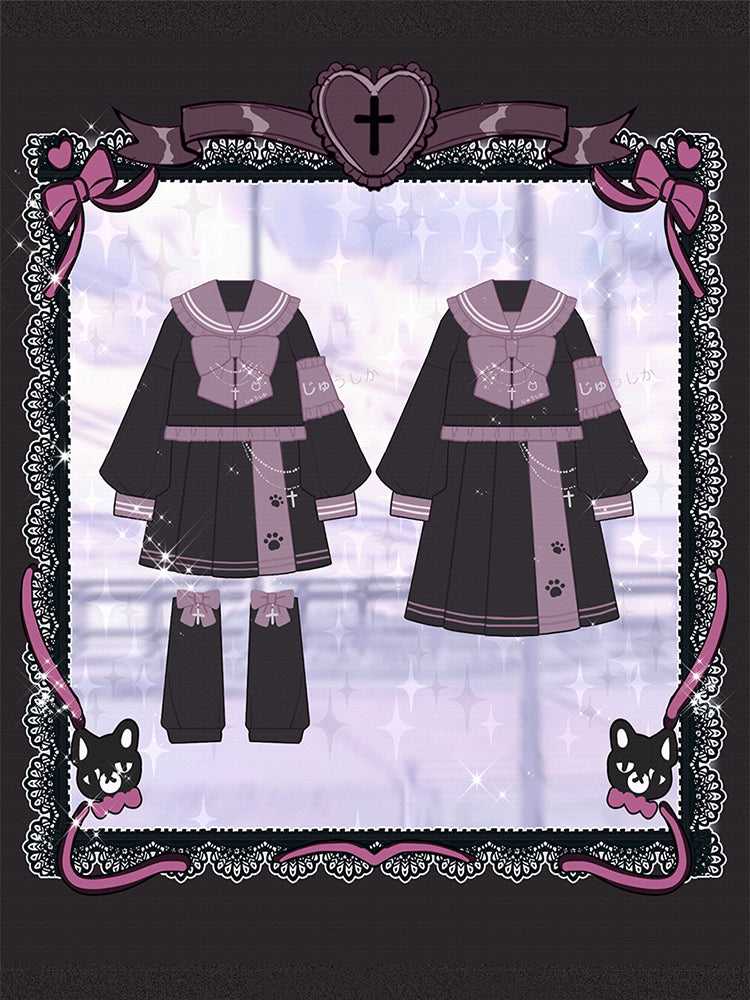 Yingtang - Plus Size Lolita Dress Gothic Lolita JK Dress Set
