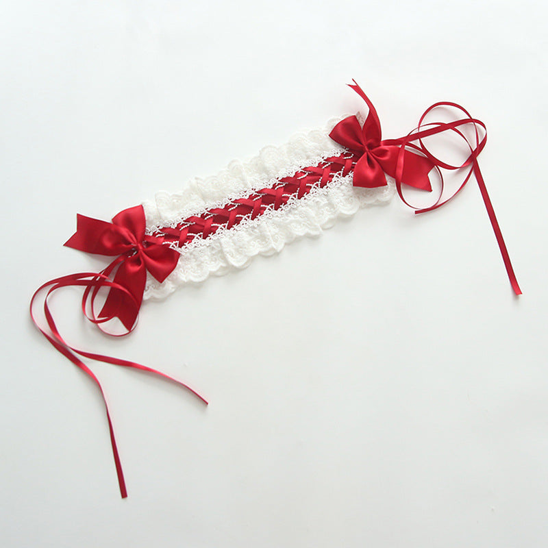 Sweet Kid Lolita Lace Hair Band wine red