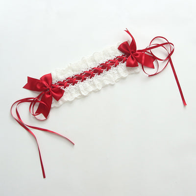Sweet Kid Lolita Lace Hair Band wine red  