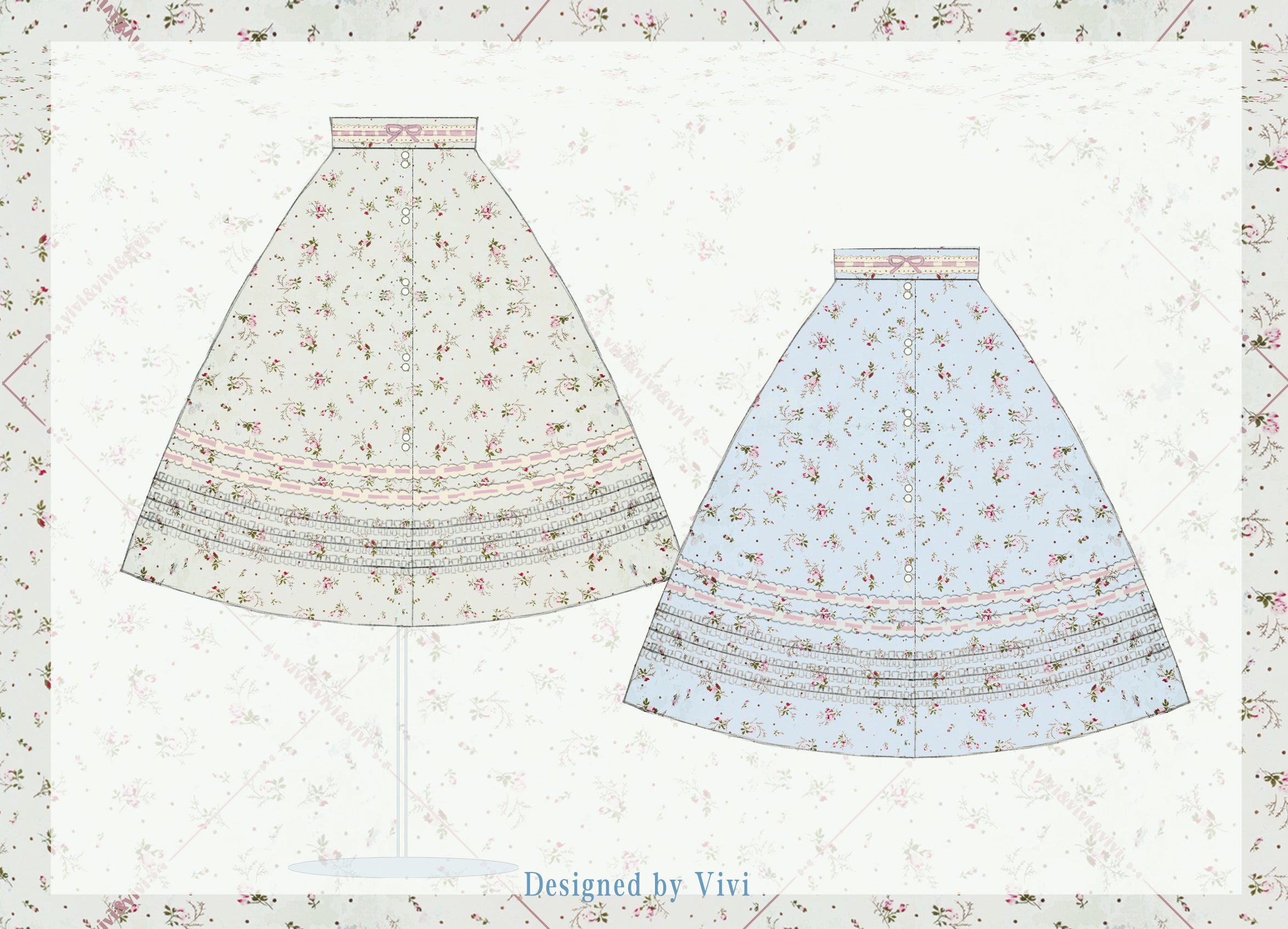 Miss Point - Flower and Alice - Idyllic Retro Floral Country Lolita SK