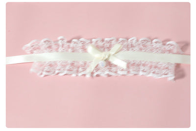 MaoJiang Handmade~Retro Lolita Bow Bracelet milk white  