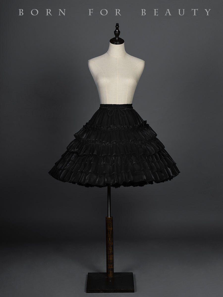 (Buyforme)Youpairui~Puffy and Violent Fishbone Clouds Lolita Petticoat free size black short version 