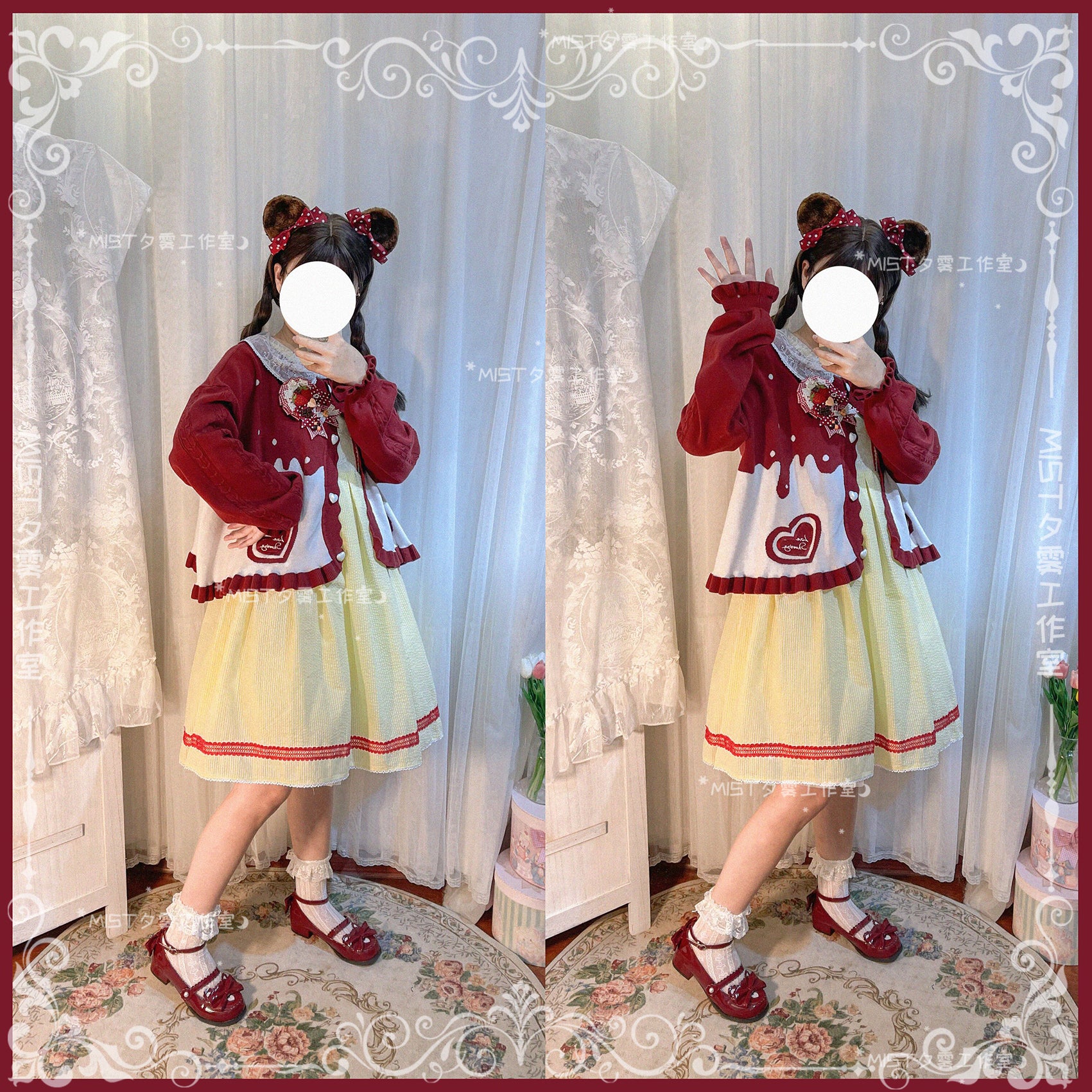 MIST~Beating Heart~Sweet Lolita Thick Sweater Coat Puff Sleeve 9908:115074