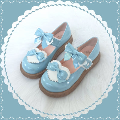 (Buyforme)Lixing Luo~Cute Milkmaid Round Toe Multicolor Lolita Shoes 34 light blue 