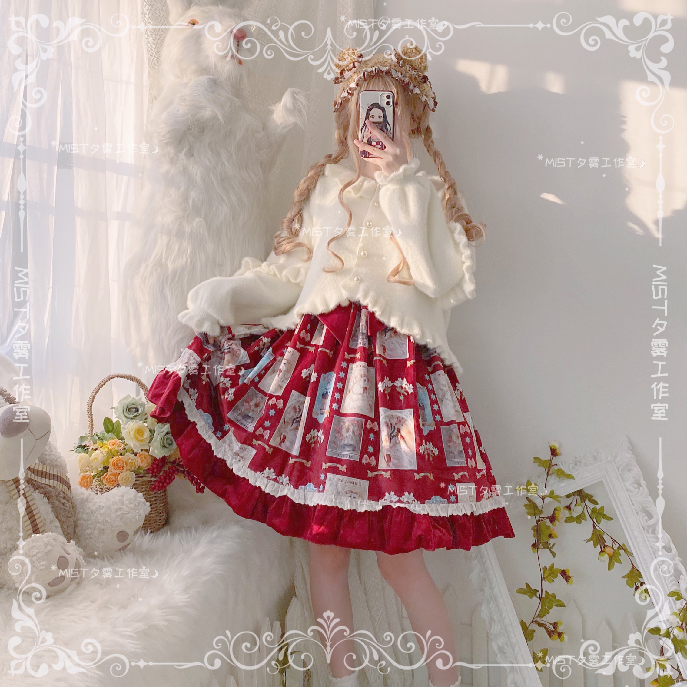 MIST~Small Ointment~Sweet Lolita Thick Sweater Coat Puff Sleeve 9900:113758