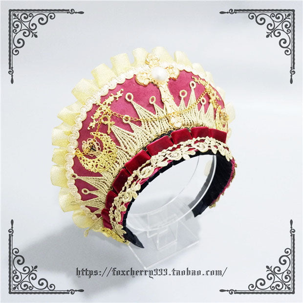Fox Cherry~Gorgeous Lolita Palace Retro Golden Tudor Headdress 4504:10519