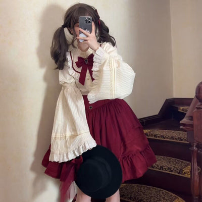 (Buy For Me) Uncle Wall's Original~Rich Girl~Elegant Lolita Blouse and Skirt   