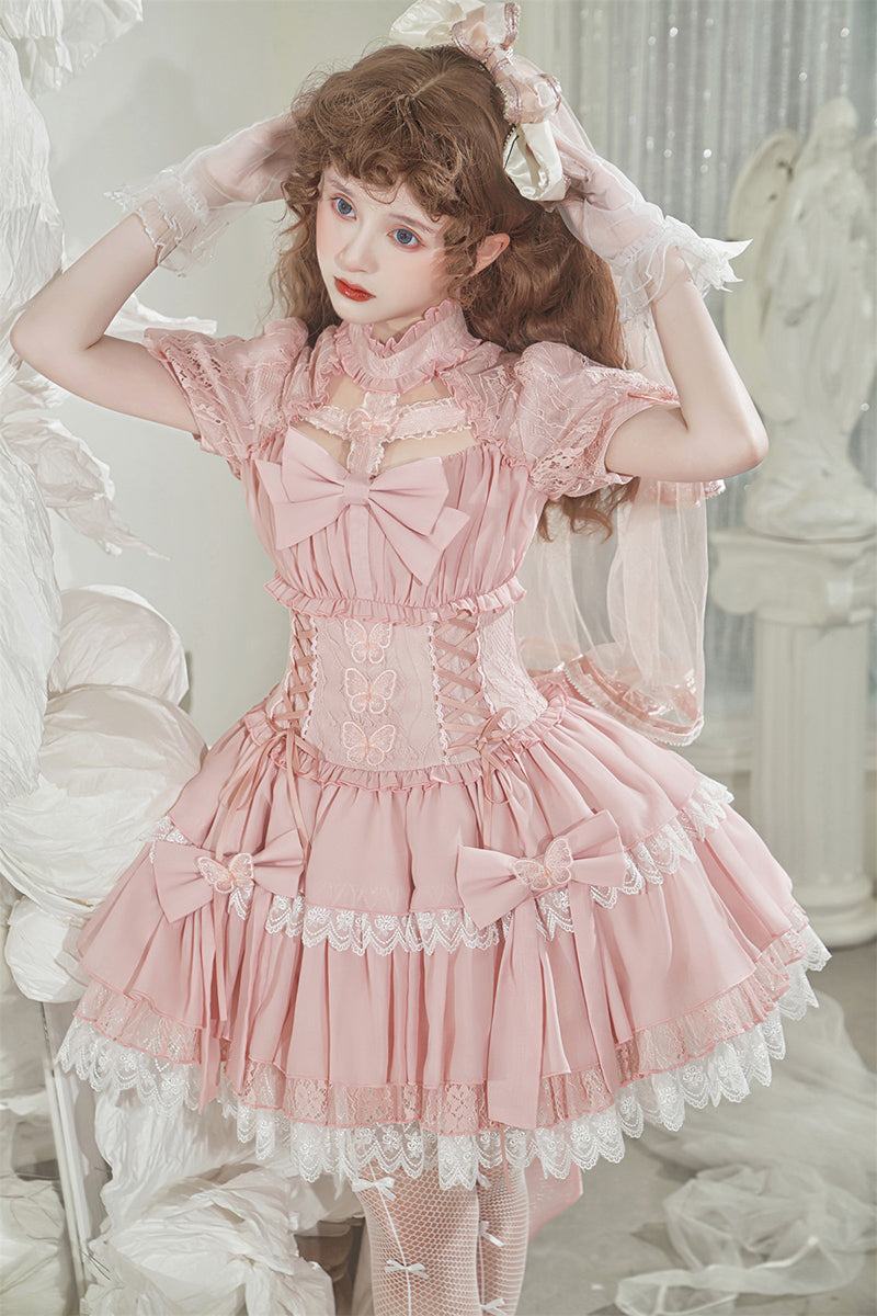Your Princess - Cross Dream - Sweet Lolita Lace Pink OP Dress
