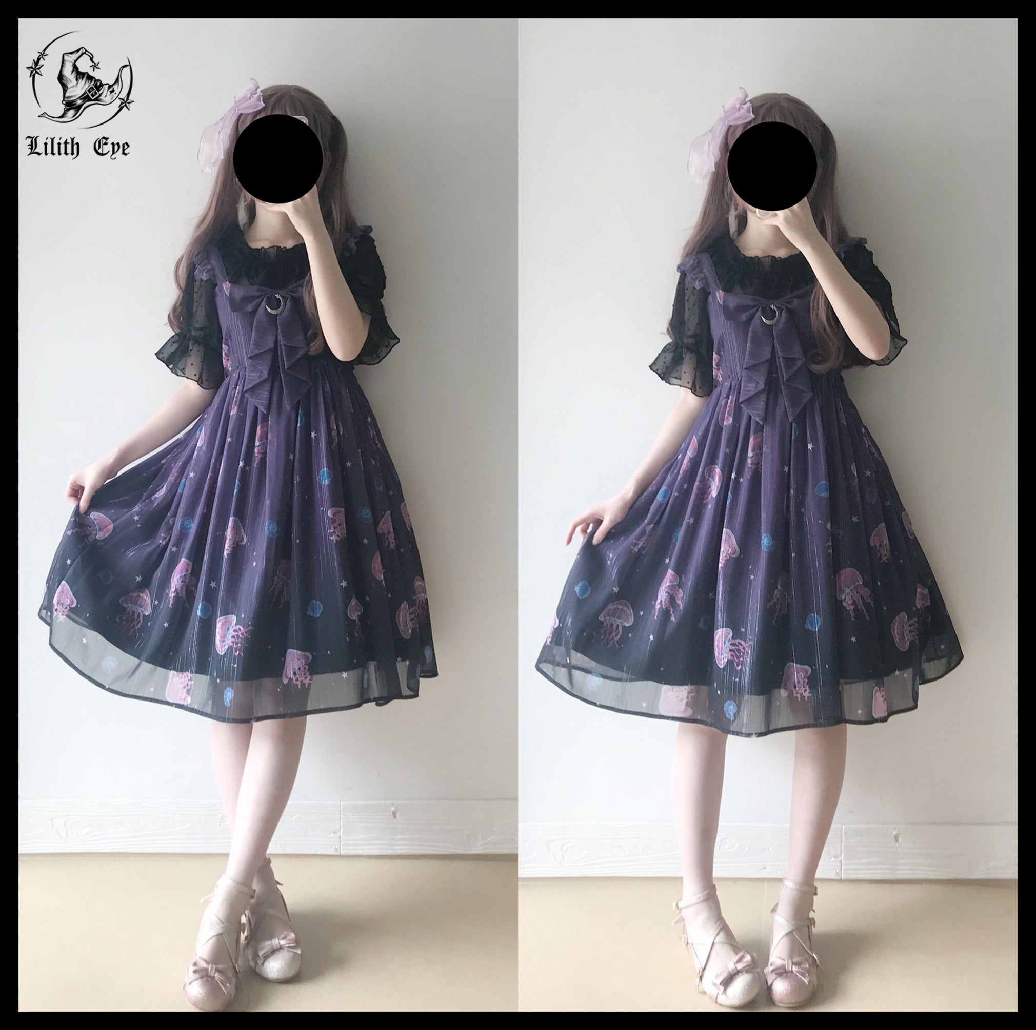 LilithEye - Jellyfish Meteor - Chiffon Fairy Jellyfish Printed Lolita JSK 8518:92176