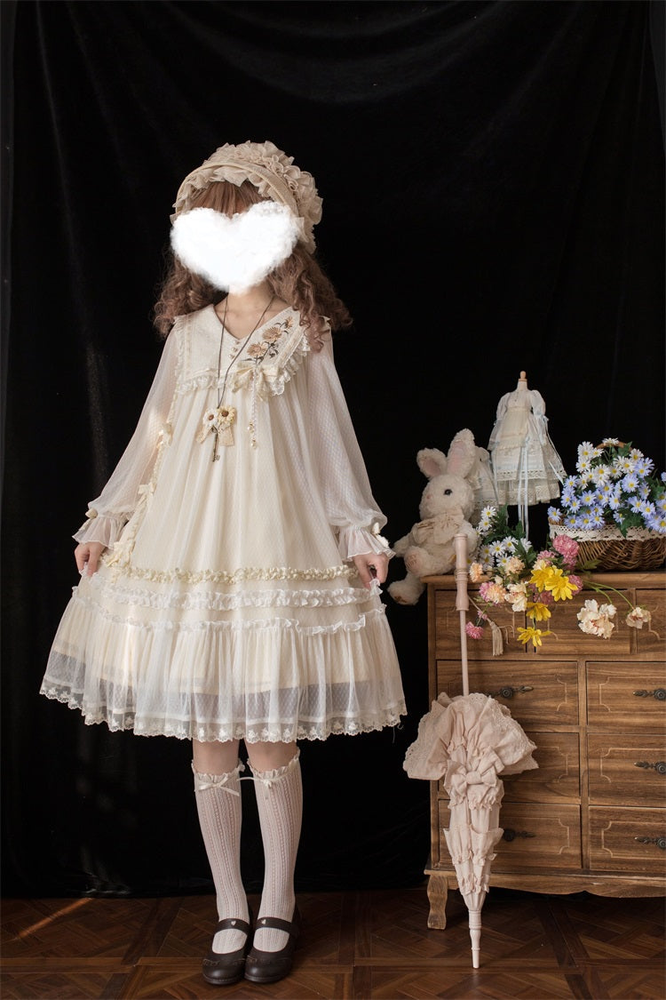 Letters from Unknown Star~Sunflower Diary~Spring Lolita Dress Long Sleeve OP 11510:131504