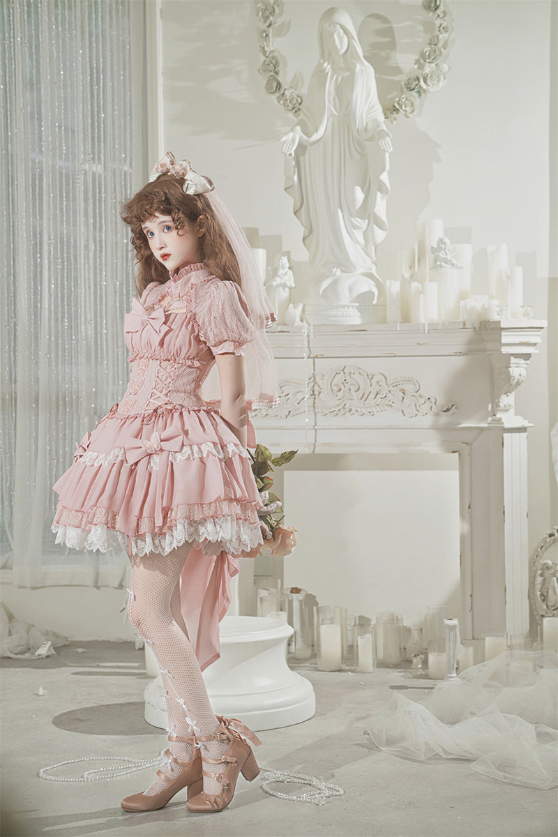 Your Princess - Cross Dream - Sweet Lolita Lace Pink OP Dress