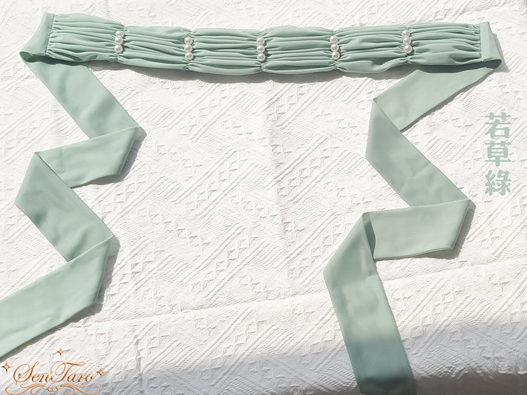Sentaro - Elegant Lolita Multiple Colors Waist Tie grass green