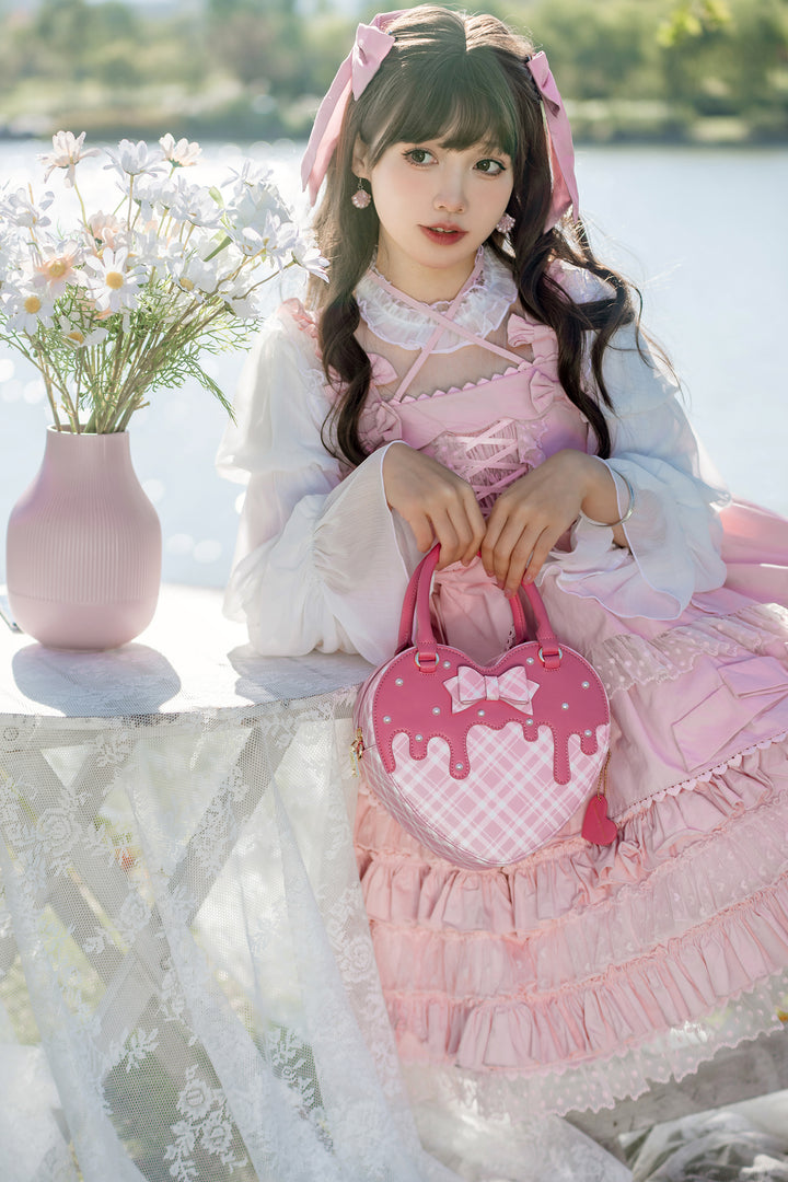 Banana Guava~Kawaii Lolita Heart Shape Hand Bag   